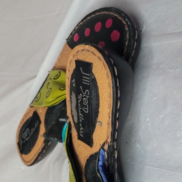 Jill Stern slides leather upper size 6 Gently worn with creative style - Picture 2 of 6